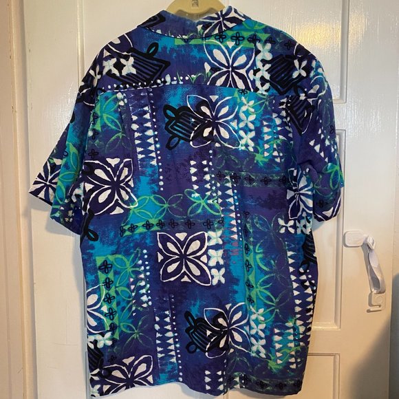 Hawaiian Barkcloth, Sears Luau Shirt STYLED in Hawaii Size XL VINTAGE 50s 60s - Picture 4 of 6